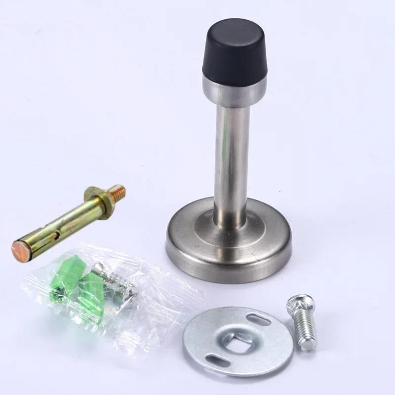 Дверные упоры из нержавеющей стали ZEXEF, настенный дверной упор, резиновый держатель, напольный крепеж с винтами, фурнитура для дома и спальни