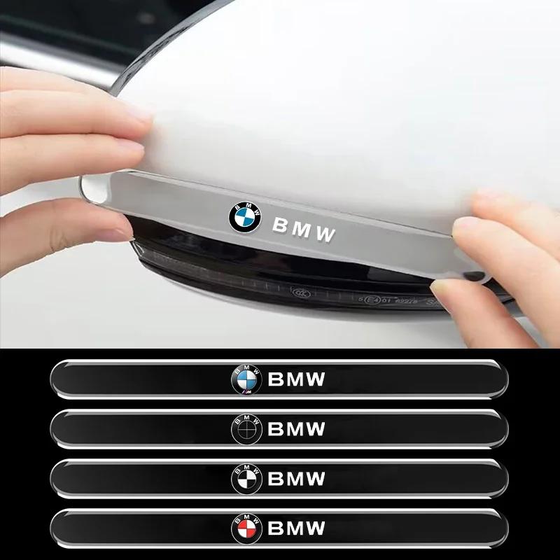 FMCK2 For BMW 4pcs Car Door Edge Protection Strips Anti Scratch Rearview Mirror Anti-collision Sticker For BMW 50th M X1 X3 X5 X6 X7 E