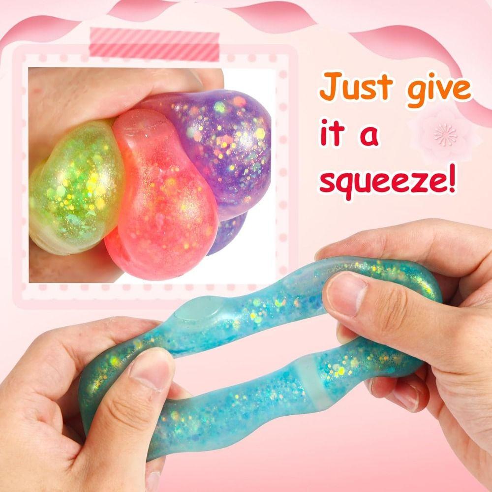 Fun Squeeze Maltose Fidgets Toys Elasticity Glitter Doughnut Squishy Toy Party Favor