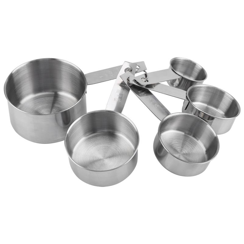 5 Pcs Stainless Steel Measuring Cup Set Rust-proof Mirror Polished Multiple Models Precisely