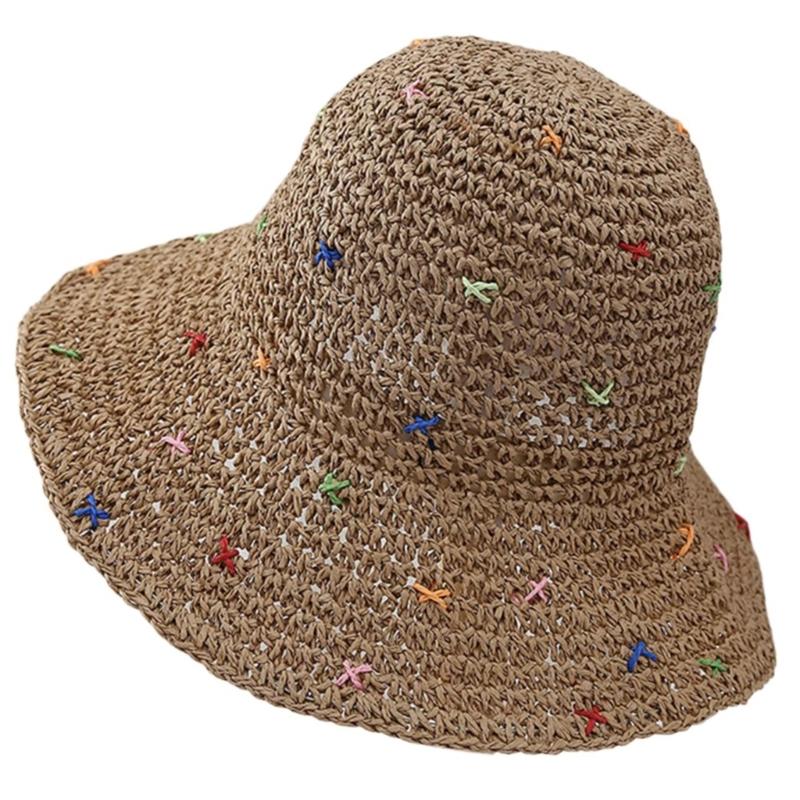 Breathable Sun Hat Holiday Spring Weaving Straw Hat Woman Commutes Camping Taking Photo Handmade Beach Hat for Girl