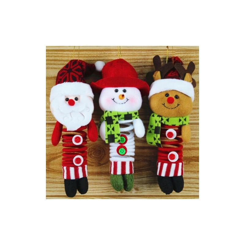 Christmas Decor Santa Snowman Reindeer Fabric Swinging Ornament For Holiday Tree
