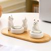 Candlestick Holder Ceramic Kitten Design Candle Holder Versatile Desktop Decoration Birthday Party Gift