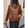 Женская куртка больших размеров, повседневная байкерская кожаная куртка из искусственной кожи с короткими рукавами, топы