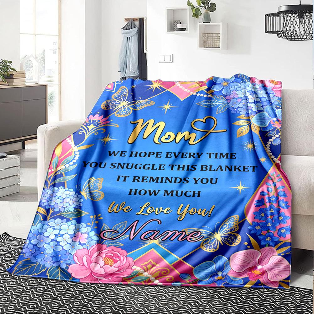 Mother'S Day Love And Appreciation Blanket Themed Blanket Personalized Name Soft Warm And Versatile For Sofa Bed Office And Travel Machine Washable