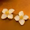 Серьги-гвоздики Roselle Dropped Glaze Flower для женщин и девушек, французские винтажные свадебные романтические ювелирные изделия, подарки