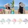 Breathable Wide Brim Beach Hat with Flower Pattern Foldable Sun Hat Women's Sun Visor Hats