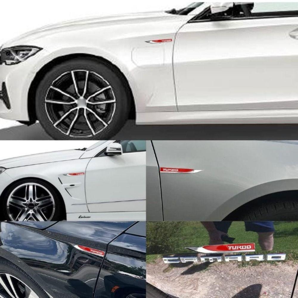 2Pcs/Pair Red Turbo Badge  Be Applied To Any Clean Flat Surface