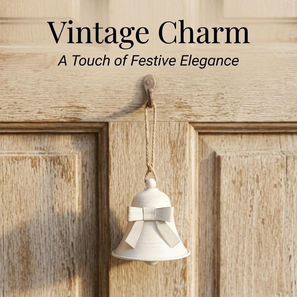 Christmas Bow Bell Pendant Decoration Christmas Tree Hanging Bell Hanging Ornament Xmas Bell for Home Party Favors Farmhouse
