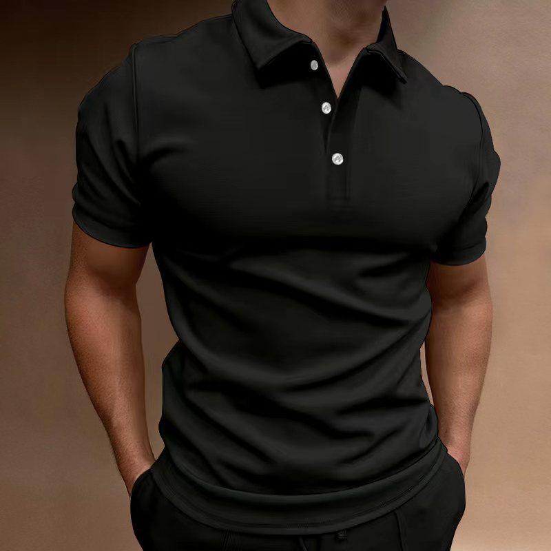2025 Summer European & American Men's Polo Short-Sleeve Button Shirt