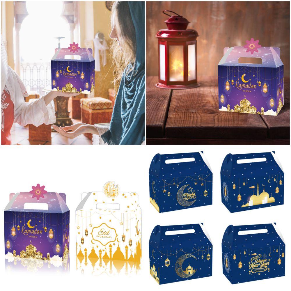12 шт. Подарочная коробка Рамадан со смешанными узорами Бумажная упаковочная коробка Конфеты Закуски Сахар