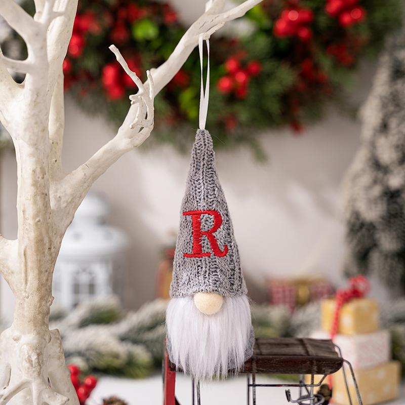 1PC Plush Dwarf Hanging Pendants Letter Embroidered Knitted Hat Faceless Doll Pendants