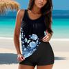 Women Swimsuit With Shorts Flowy Two Piece Swimsuits Bathing Swimwear