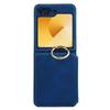 For Samsung Galaxy Z Flip5 5G Case Card Holder Leather+PC Phone Cover with Finger Ring