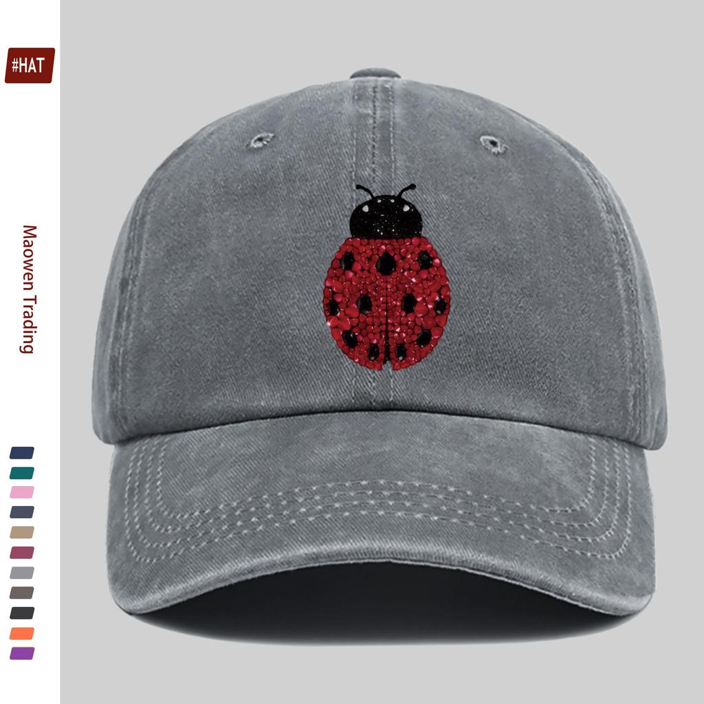 pc pcs Ladybug Print Trucker Hat with Ruby Cap Adjustable Buckle Strap Lightweight Suitable for Dating Beach Parties Cas