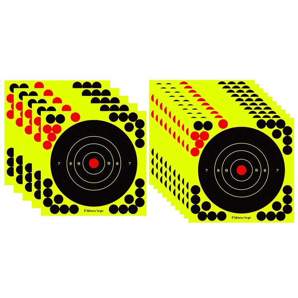 5/10 шт. Квадратные мишени-наклейки Реактивные мишени с эффектом разбрызгивания Бумажная наклейка 8 дюймов Самоклеящиеся наклейки Аксессуар для тренировки стрельбы