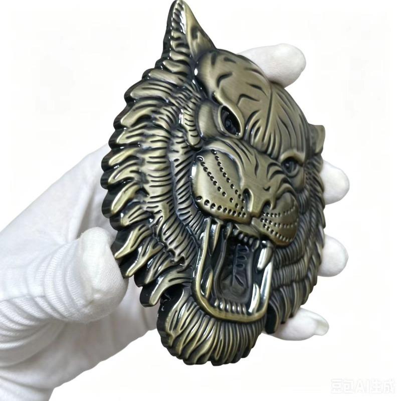 Bold tiger head car emblem 3D, three-dimensional metal mesh grille emblem, custom modification and decoration accessories