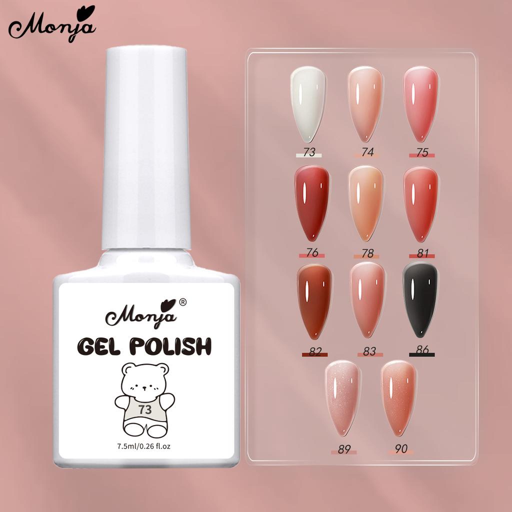 monja 7,3 мл УФ-гель-лак для дизайна ногтей желе ледяной полупрозрачный блестящий глянцевый лак гибридный отмачиваемый салонный лак для маникюра «сделай сам»