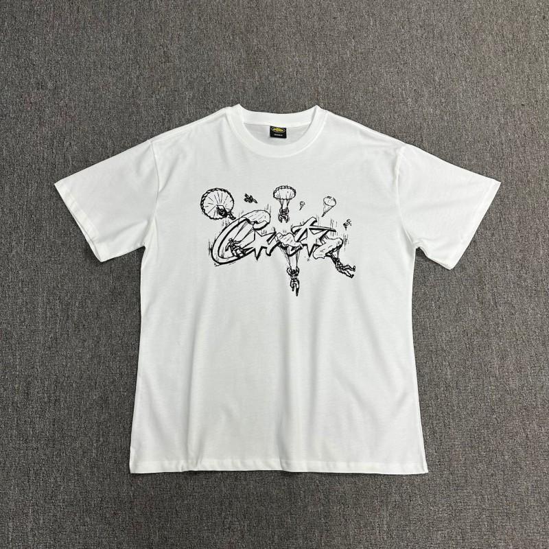Cortez Phantom Letter Print Short Sleeve T-Shirt Couples Loose Fit Cotton Tee Teens Daily Wear