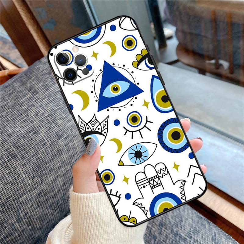 Чехол для телефона с иллюстрацией глаза для iPhone 16 15 13 12 11 14 Pro Max 12 13 mini XR 15 16 Plus 16e Защитный корпус