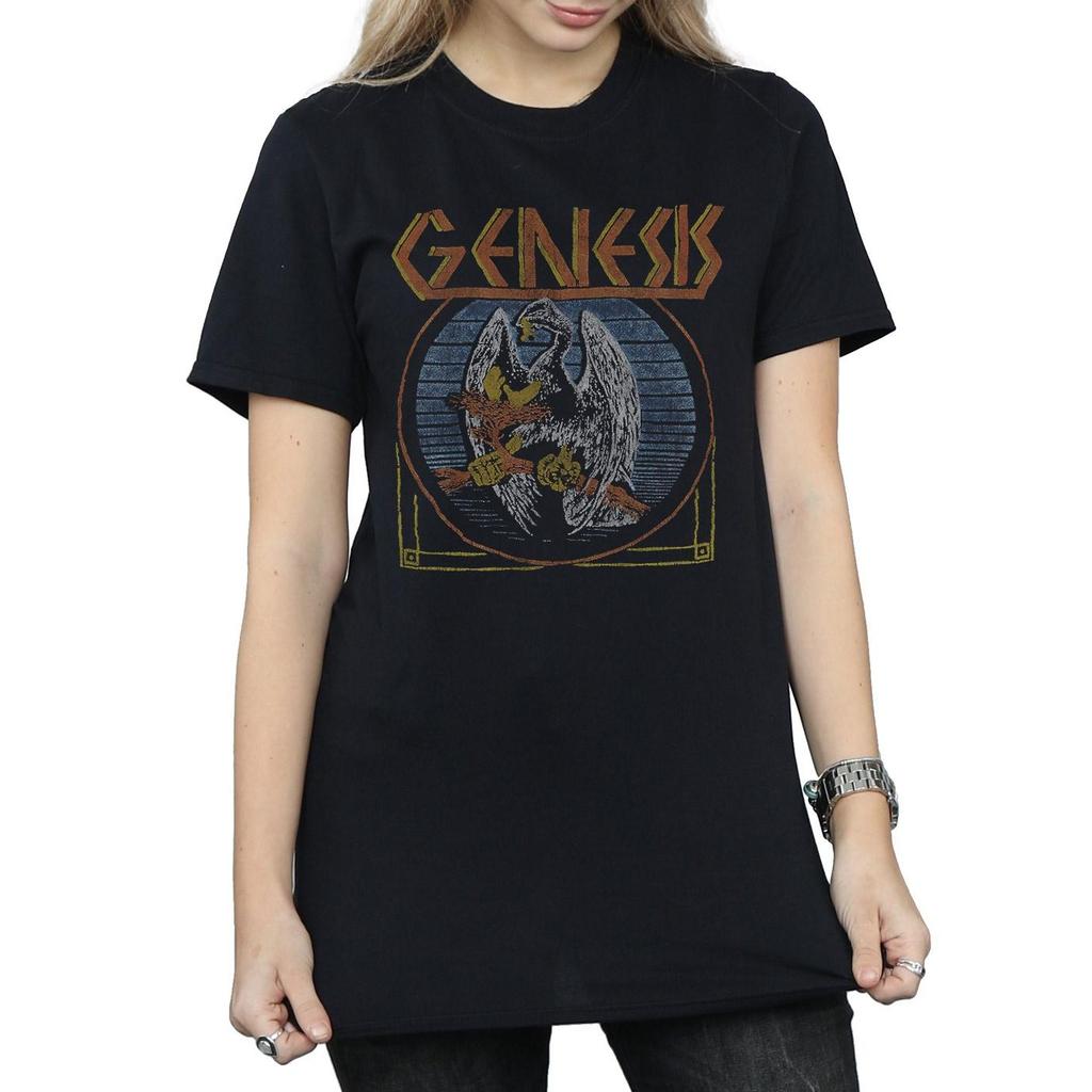 Genesis Womens/Ladies Distressed Eagle Cotton Boyfriend T-Shirt