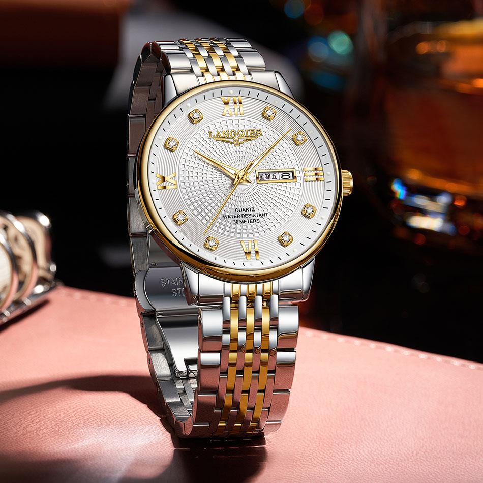 Gold Watch Luxury Man, High-quality Luxury Calendar Luminous Waterproof Quartz Wristwatch Stainless Steel,Relogio Masculino