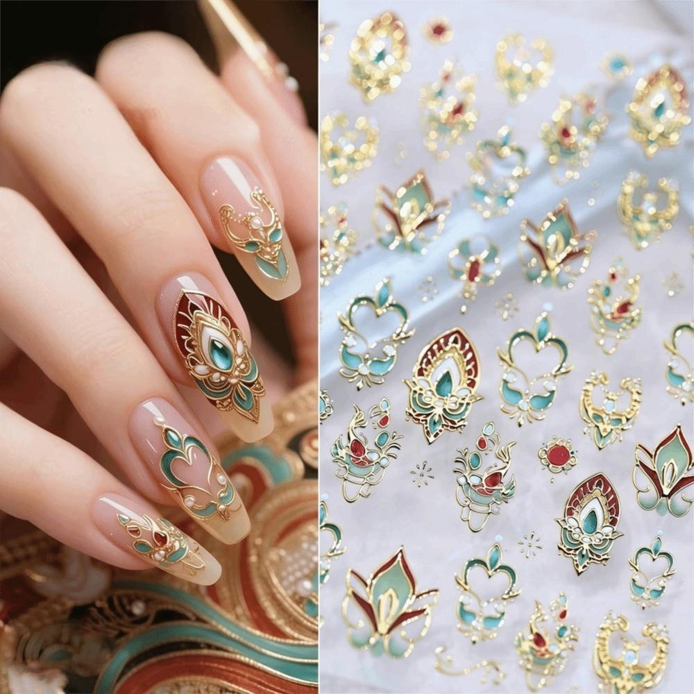 Imitation Gemstone 5D Nail Stickers Shiny Palace Nail Decals Nail Decorations DIY Manicure