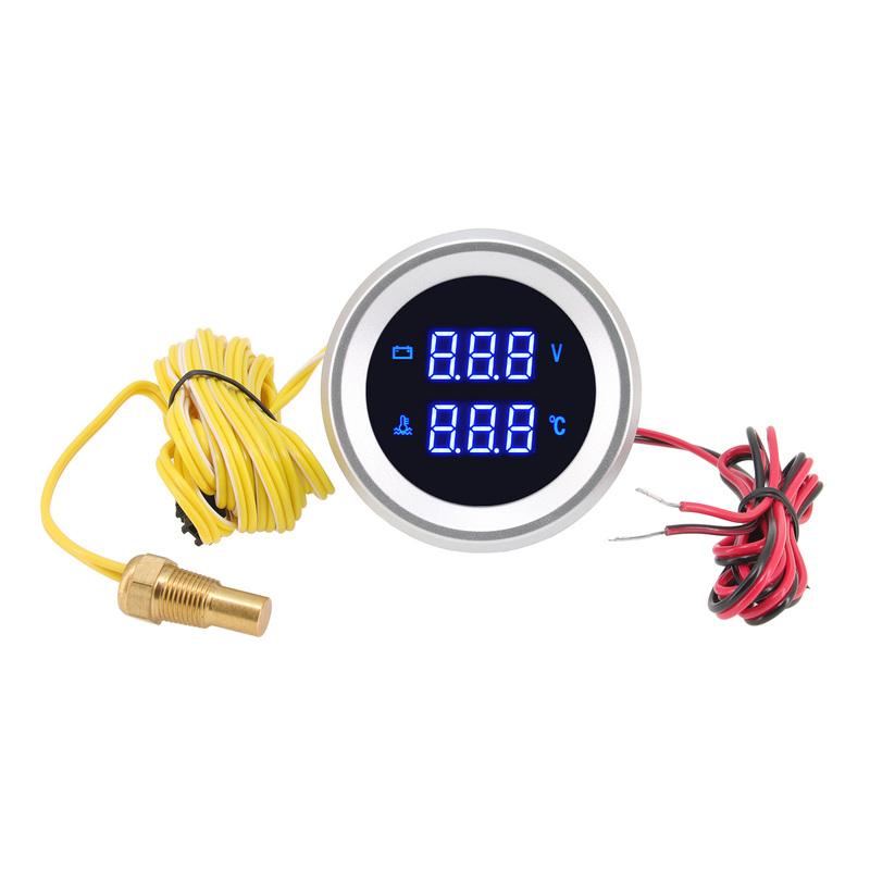 2" 52mm Car 2 In 1 LED Oil Press+Fuel Level Gauge Voltage+Water Temp Meter with Sensor Digital Volt+Oil Press Gauge Car 12V24V