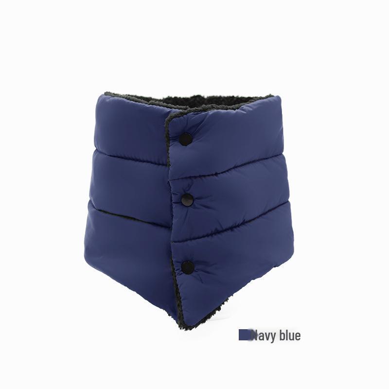 Water-Repellent Warm Plus Velvet Neck Warmer Scarf – Button Style, Solid Color for Autumn/Winter Outdoors