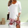 Women Casual Dress Autumn Multi Colored Roses Print Dresses For Women O-neck Short Sleeve Dress Plus Size