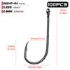 100pcs High Carbon Steel 1#-6/0# Fishing  Hook Single Barbed Hook Fishing Accessories