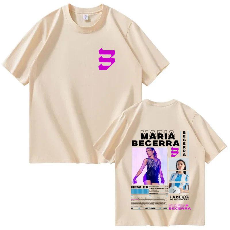 Fashion Singer Maria Becerra La Nenas Album Highquality Unisex and Women 2025 Summer Pure Cotton 100 Printed Loose Tshirt