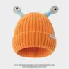 Yousheng Cute Knitted Beanie Hat with Eyes Wear Resistant Solid Color LED Glowing Funny Cartoon Winter Warm Hat