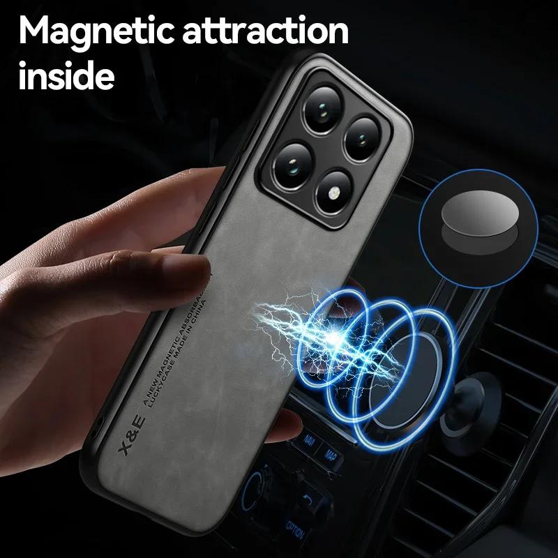 Роскошный ультратонкий кожаный чехол для телефона Xiaomi 15T Pro 15T 15 14 Ultra 14T Pro Мягкий защитный чехол с шелковистым ощущением для автомобильного держателя