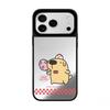 IPhone 12 13 14 15 16 17 Pro Max Милый мультяшный питомец Бургер Зеркальная поверхность Черная рамка Магнитный защитный чехол