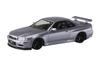 Aoshima Bunka Kyozai Rakupla Сборная модель-конструктор Nissan R34 Skyline с кастомными колесами Масштаб Пластиковый набор (АОСИМА) нет. 12CU-AS GT-R (Атлет Серебро) 1/32