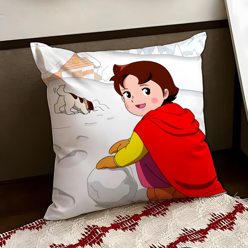 Cute HHeidi Girl of the AAlps Cushion Cover Reversible Soft Durable Pillow Cover Home Car MultiScene Use for Daily Comfort