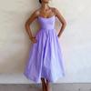 2026 cross-border foreign trade European and American women's clothing, new spring models, elegant temperament solid color high-waisted pendulum
