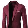 Men Suit Coat Lapel Long Sleeve Suit Jacket with Flap Pockets Solid Color Single Button Formal Business Outerwear
