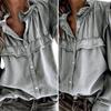 Women's Loose-fitting And Casual Long-sleeved Solid-color Denim Shirt