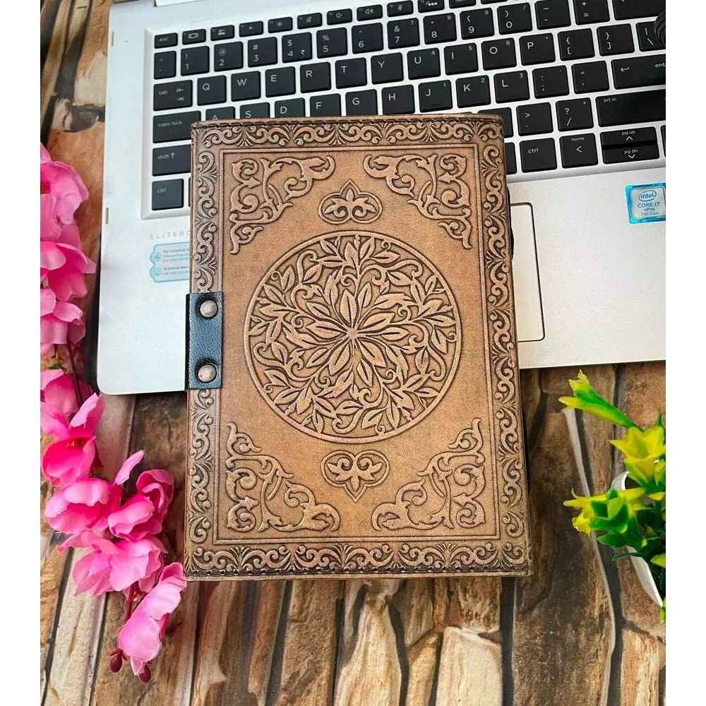 Кожаный журнал «Тройная луна» ручной работы Журнал «Книга теней», журнал «Гримуар»