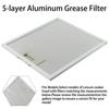 1Pcs Cooker Hood Filters Metal Mesh Extractor Vent Filter Stainless Steel 5 Layers Of Aluminized Grease Filter Replacement