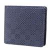 Кошелек Inden 2003, отделение для купюр, темно-синяя оленья кожа x черный мелкий клетчатый узор, сложенный в два раза, формат C, лак,