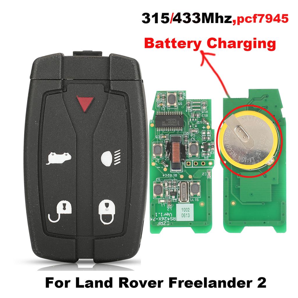 Jingyuqin Пульт 315/433 МГц pcf7945 Автомобильный ключ для Land Rover Freelander 2 Discovery Управление Умный ключ Зарядка аккумулятора С логотипом