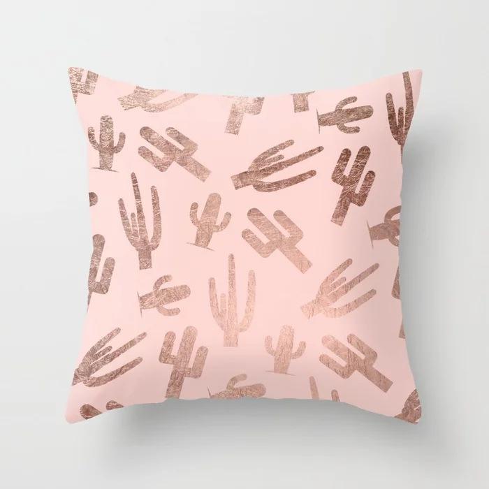 Popular Pink Marble Geometric Series Pillowcases, Home Fabric Sofa Cushion Covers