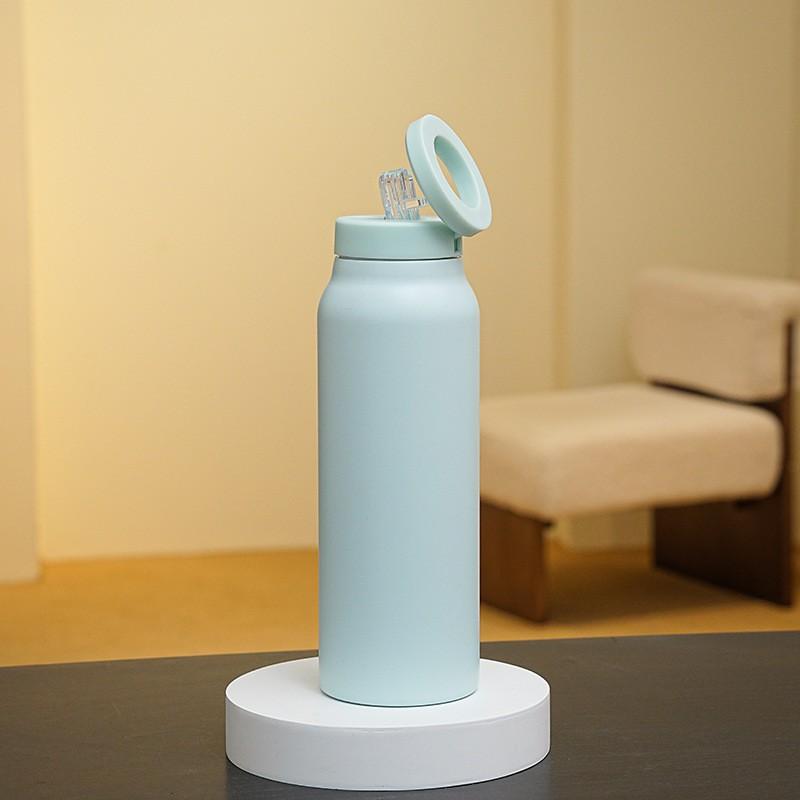 24oz 32oz Stainless Steel Insulated Water Bottle With Magnetic Phone Holder Leakproof Travel Mug Gym Outdoor Office