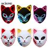 Demon Slayer Tanjirou Mask Kimetsu No Yaiba Sabito Mascarilla Anime Masks Makomo Cosplay Masques Halloween Costume Mascaras LED