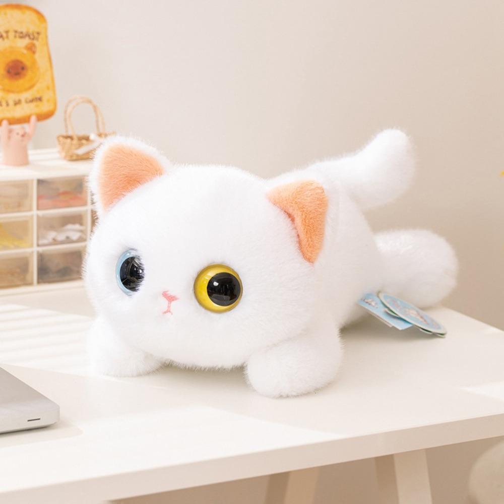 Реалистичная Текстура Большие Глаза Кошка Плюшевая Игрушка Мягкая Сиамская Кошка Плюшевая Кукла Домашний Декор
