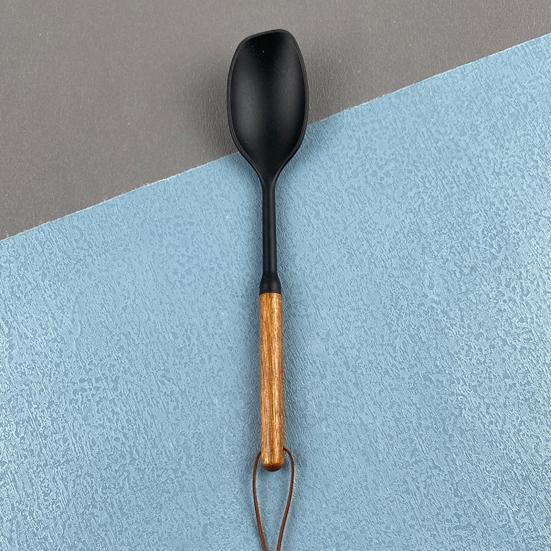 Силиконовая кулинарная ложка для посуды с антипригарным покрытием, термостойкая лопатка-ложка, ложка с прорезями, скребок, кухонная утварь для перемешивания, зачерпывания, сервировки