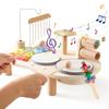 Xylophone Drum Set Musical Learning Toy Montessori Colorful Handbell Wooden Percussion for Ages 3 4